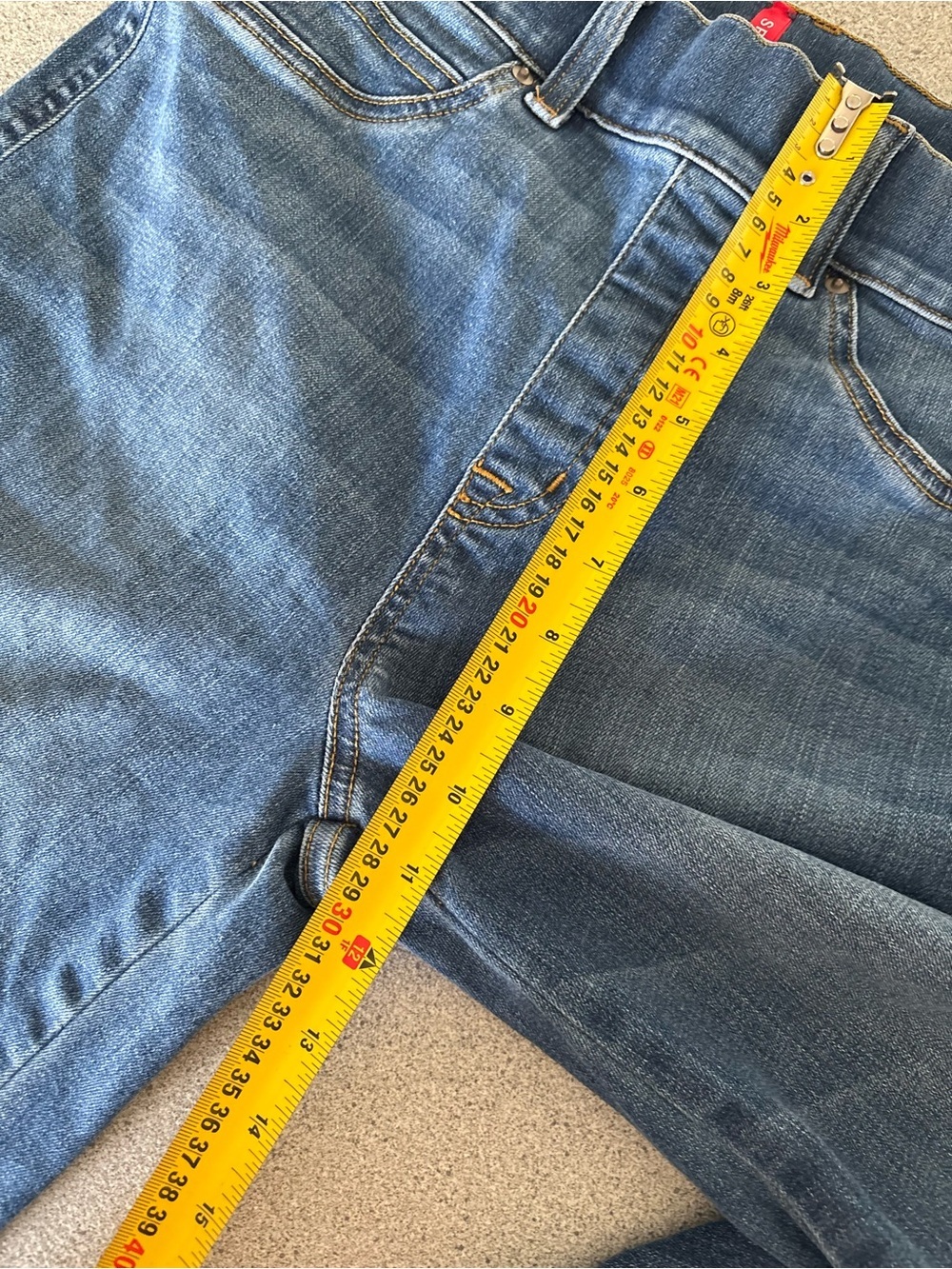 SPANX Vintage Indigo Wide Leg Jeans Size Small Pull-On Shaping Denim Boho Casual - Picture 9 of 14